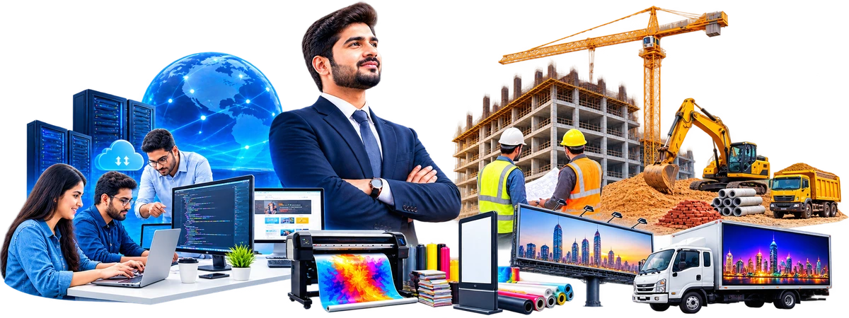 Home Corporate IT, construction and branding services company banner by Inspiring Sanghavi Private Limited in Lucknow